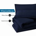 thumbnail image 7 of 500 Thread Count 100% Egyptian Cotton 5 Piece Duvet Set with Zipper Closure & Corner Queen/Full 5 Pc Duvet Set Color Navy Blue Solid, 7 of 7