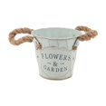 thumbnail image 4 of Maceta con forma de cubo para flores, versátil, para decoración del hogar, jarrón de metal, cubo de metal para sala de estar, porches delanteros y Verde claro, 4 of 8