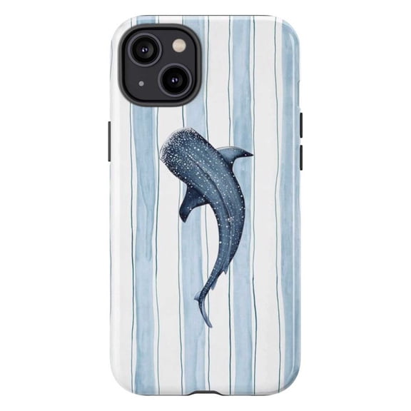 Whale Shark Ocean Stripes Phone Case, Artistic Marine Life Design iPhone Cover for iPhone 17 16 15 14 13 12 11 Pro Plus Max Mini