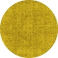thumbnail image 1 of Ahgly Company Machine Washable Indoor Round Abstract Yellow Modern Area Rugs, 4' Round, 1 of 4
