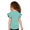 thumbnail image 4 of COUVER Toddler Little Girl's Soft Cotton Flutter Sleeve T-Shirt, Saltwater, 4T, 1 Piece, 4 of 7