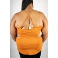 thumbnail image 2 of The Curve World Plus Size Cross Strap Cut Out Shirt Dark Yellow, 2 of 3