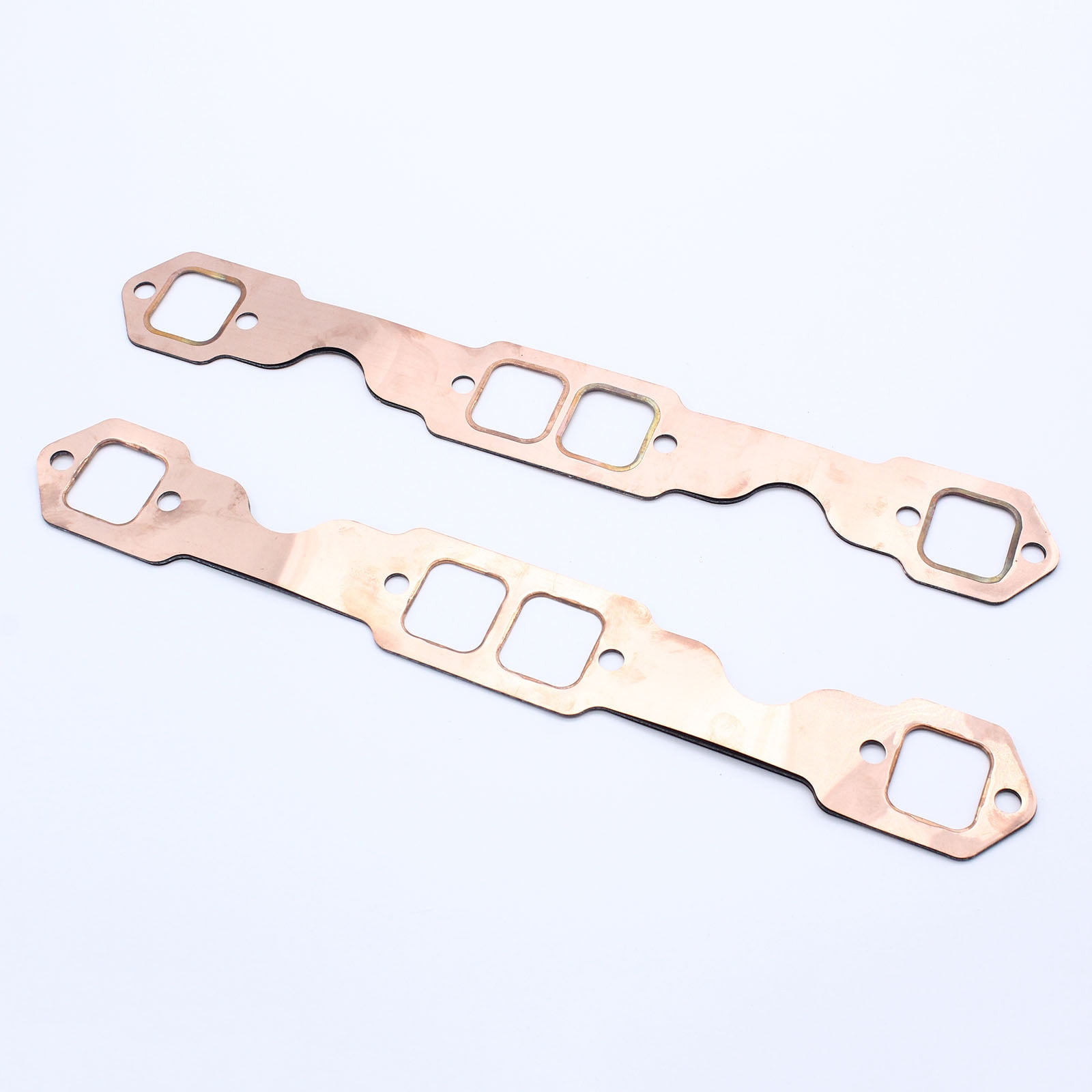 Exhaust Gaskets,2pcs Square Port Copper Header Exhaust Gaskets Reusable Fit for for SB Chevy 327 305 350 383 