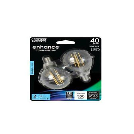 

1PK Feit Electric BPG1640950CAFL2 Enhance G16.5 Filament LED Bulb 3.8 W