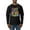 Black, variant on Colorful Majestic Neon Atric Wolf | Dean Russo Art Animal Lover Mens Long Sleeve Shirt, White, M