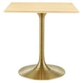 thumbnail image 2 of Modway Lippa 28" Square Wood Grain Dining Table in Gold Natural, 2 of 7