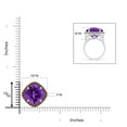 thumbnail image 4 of ANGARA Natural Claw-Set Cushion 4.7 ct Amethyst Halo Ring with Filigree in 14K White Gold for Women (Size-11mm) | February Birthstone, Anniversary, Jewelry Gift for Women | Natural Amethyst Ring, 4 of 9