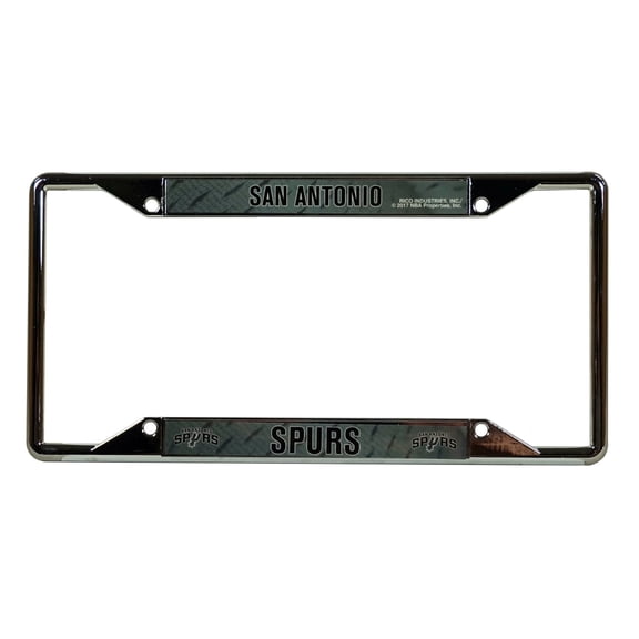 San Antonio Basketball Spurs EZ View License Plate Frame - Designed for Upper or Lower Corner License Plate Tabs