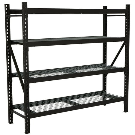 4-Tier Industrial Steel Shelving Unit, 8,000-Pound Load Capacity, Garage Storage Rack, 77" W x 24" D x 72" H