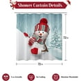 thumbnail image 4 of Winter Christmas Shower Curtain, Winter Holiday Fabric Shower Curtains Cute Snowman Pattern, Christmas Bathroom Decor Set with Hooks, 72 x 72, Red Blue White, 4 of 6