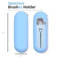 thumbnail image 4 of Meiyuuo Travel Makeup Brush Holder, Large Silicone Brushes Set Protect Cover Bag Small Items Organizer Zipper Closure Pouch, Waterproof Cute Case for Daily, Work Gift for Her Haze Blue, 4 of 10