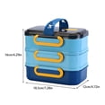 thumbnail image 3 of Caja Bento Bewildely acero inoxidable tres capas Estilo japonés azul, 3 of 6