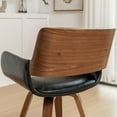 thumbnail image 6 of FOWEOAIU Modern Dining Chairs,Leather Upholstered Walnut Wood With rotation Kitchen Dining Chairs , Black (Set of 2), 6 of 10