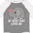 thumbnail image 4 of Inktastic Great Aunt Loves Me Elephant Boys or Girls Long Sleeve Baby Bodysuit, 4 of 5