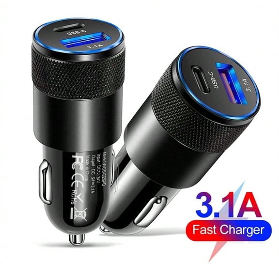 LJing PD3.1 140W Car Charger, High-Power Fast Charging Adapter with Single USB-C Port, Matte Black Aluminum Metal Design for Laptops and Smartphones