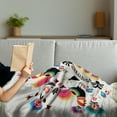 thumbnail image 3 of Polish Folk Art Soft Flannel Fleece Throw Blanket, Themed Illustration with Vivid Roosters and Flowers, Cozy Plush for Indoor and Outdoor Use, 50" x 70", Multicolor, by Ambesonne, 3 of 5