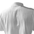 thumbnail image 5 of Krdevn Mens Shirts - Male Casual Solid Shirt Short Sleeve Stand Collar Shirt Blouse Tops,Mens Fall Shirts,Color:White,Size:M, 5 of 6