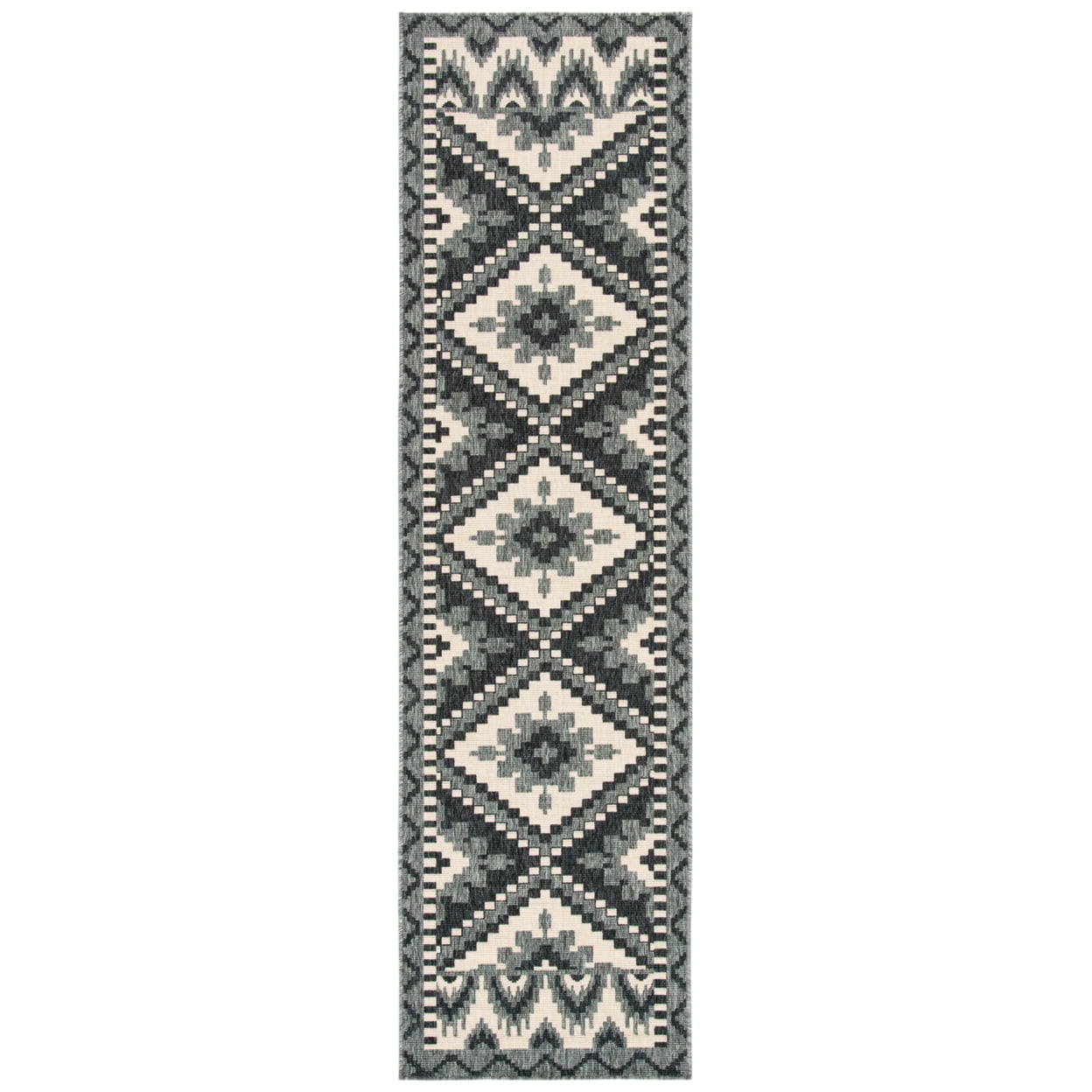 SAFAVIEH Veranda Johann Southwestern Indoor/Outdoor Area Rug, 5'3" x 7'7", Grey/Beige