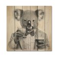thumbnail image 3 of Designart "Koala Sipping A Moment of Refreshment" Animals Print on Natural Pine Wood, 3 of 5