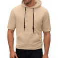 thumbnail image 3 of Hooded T Shirts for Man Summer Casual Fashion Cotton Linen Lightweight Hoodie with Pockets Pullover Shirt, 3 of 9