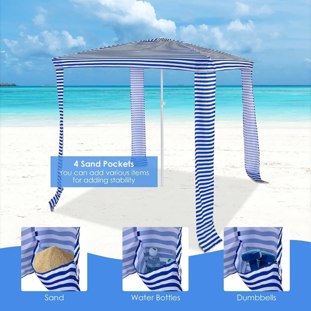 Aimee Lii 6.6 x 6.6 Feet Foldable and Easy-Setup Beach Canopy With Carry Bag, Backyard Canopy Gazebo for Party Wedding BBQ Events, Navy Aimee Lii 6.6 x 6.6 Feet Foldable and Easy-Setup Beach Canopy With Carry Bag, Backyard Canopy Gazebo for Party Wedding BBQ Events, Navy