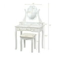 thumbnail image 3 of Gymax Vanity Table Set Makeup Dressing Table with10 Light Bulbs and Touch Switch, White, 3 of 10