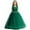 Green, variant on Flower Girls Satin Pageant Dress For Wedding Kids Pearls Prom Gowns With Bow Knot