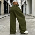 thumbnail image 5 of Vixolx Womens Wide Leg Sweatpants Decorative Drawstring Elastic Waist Baggy Barrel Pants with Pockets Casual Solid Color Trousers, 5 of 7