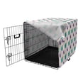 thumbnail image 3 of Cactus Spring Flower Dog Crate Cover, Graphic Pattern of Scandic Style Elements Nature Growing, Easy to Use Pet Kennel Cover for Medium Large Dogs, 35" x 23" x 27", Indigo Teal Pale Pink, by Ambesonne, 3 of 6