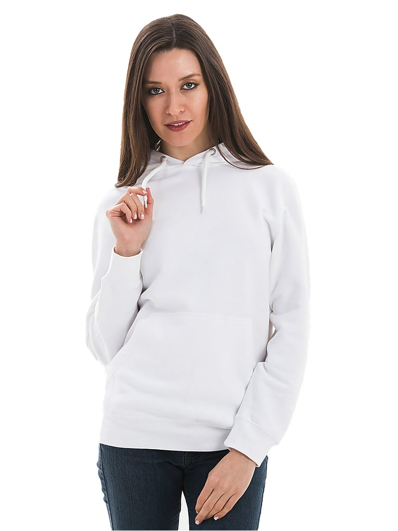 Essential Cotton Blend Unisex Pullover Hoodie White, Sizes XS to