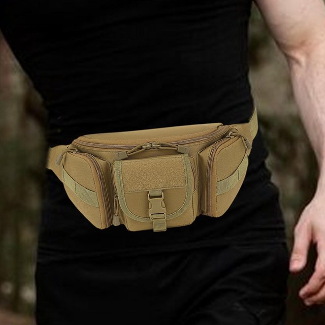 Fanny Pack Winist Pack de peso ligero con compartimentos, resistencia, bolsa de cintura pública, bolso de cinturón para acampar gimnasio de senderismo Caqui