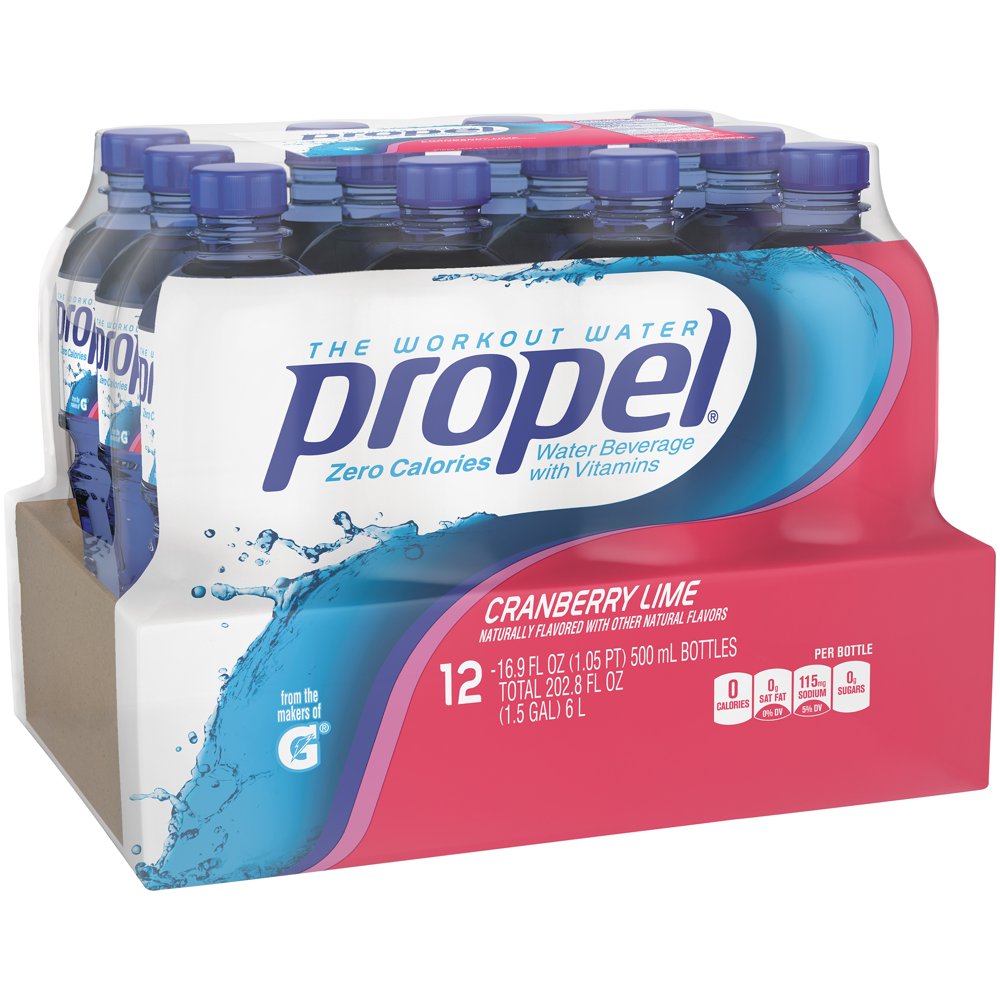 Propel Zero Calories Cranberry Lime Water Beverage, 16.9 Fl. Oz., 12