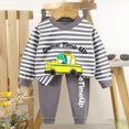 thumbnail image 2 of HCNTES Toddler Baby Boys 2-piece Pajamas Sleepwear Spring Fall Winter Clothes For Kids Long Sleeve Shirt Tops + Pants Loungewear Outfits Set(A01-Grey,3-4 Years), 2 of 6