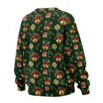 thumbnail image 5 of SCRAWLGOD Christmas Holly Bell Box Star Dark Green Womens Long Sleeve Shirts with Pockets Loose Fitting Fashionable Clothes Fall Casual Crewneck Drop Shoulder Pullover Sweatshirts, XL, 5 of 7