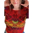 thumbnail image 2 of Qiylii Women Y2K Crop Tops, Printed Long Sleeve Round Neck Pullover T shirt, 2 of 6