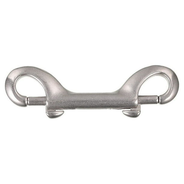 Eigraketly Perno Gancho a presión Acero inoxidable A prueba de herrumbre Ganchos de doble extremo Clips de metal de alta dureza Buceo con Deportes acuáticos Plata 1