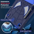 thumbnail image 4 of Dteck for Samsung Galaxy Tab S6 Lite Case 2022/2020 Model SM-P610/P613/P615/P619 with Pencil Holder, Heavy Duty Hybrid Shockproof Rugged Kids Case with Kickstand Crossbody Shoulder Strap,Navy+Blue, 4 of 5
