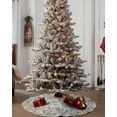 thumbnail image 4 of Watercolor Botanical Christmas Tree Skirt 48 Inches Large Christmas Skirt Tree, Blue Green Pastoral Leaf Rustic Tree Skirt Christmas Decorations for Fireplace Party Holidays Indoor Outdoor, 4 of 7