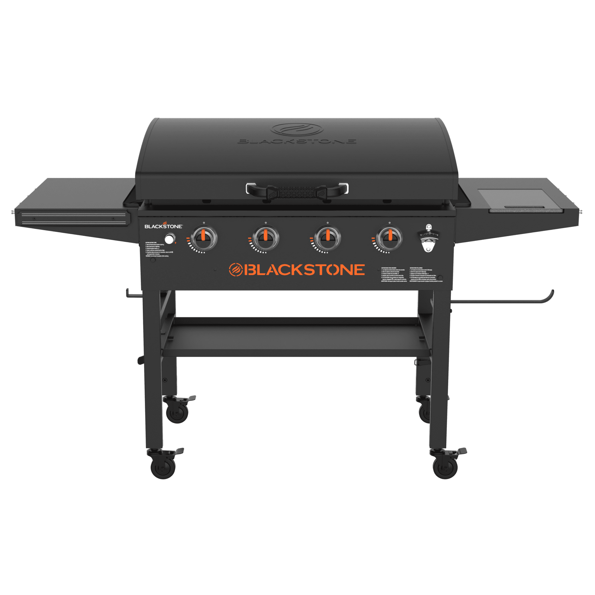 Blackstone Original Outdoor Griddle, 36 Inch 4-Burner Flat Top Grill with Hood, Black