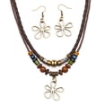 thumbnail image 1 of Guardurnaity Madera multicapa con huecos y materiales versátiles, elaborados a mano, un regalo distintivo perfecto para niños y Ropa, zapatos y accesorios Miscelánea amarillo Collar + Pendientes, 1 of 6