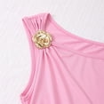 thumbnail image 6 of VBEWZET One Shoulder Bow Decor Girls Summer Dress, Ruched Waist Tiered Ruffle Cake Dress Girls Beach Vacation Birthday Outfit Pink 12-13 Years, 6 of 9