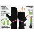 thumbnail image 2 of Turtle Gloves Lightweight Convertible Running Mittes for Spring/Fall, Black Pink - S, 2 of 6