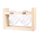 thumbnail image 2 of 2Pcs Heart Shape Glass Vases Hydroponics Planter Green Plant Container Flower Arrangement with Wooden Rack (Log Color), 2 of 2