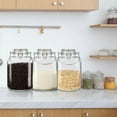 thumbnail image 5 of Panzexin 2-Pack 1Gal Glass Storage Jars - Airtight w/Lids & Labels for Flour, Coffee, Canning, 5 of 9