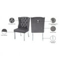 thumbnail image 6 of Meridian Furniture Suri Gray Velvet Dining Chair (Set of 2), 6 of 7