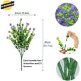 thumbnail image 2 of 10 ramos de flores artificiales planta falsa, resistente a los rayos UV verdor arbustos plantas eucalipto interior al aire libre colgante jardinera hogar jardín decoración, púrpura | JUNJUN, 2 of 5