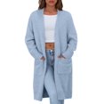 thumbnail image 1 of Cardigan PRETTYGARDEN 2025 Azul Manga Larga Mediana, 1 of 8