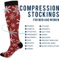 thumbnail image 4 of FREEAMG Snowflakes Compression Socks for Men & Women Knee High Stockings for Running, Sport, Hiking & Travel, 4 of 7