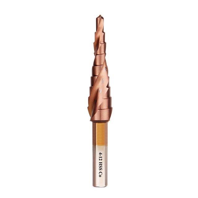 Eigraketly Broca escalonada, broca cónica para madera, carpintería, acero de alta velocidad, giratorio Herramientas manuales y eléctricas Spiralnut 4-12mm