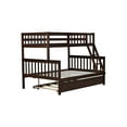 thumbnail image 4 of Bellemave Bunk Bed with Trundle, Twin Over Full Wood Bunk Bed with Twin Size Trundle, Rubber Wood Bunk Bed Frame with Guardrail and Ladder Convertible 3 Bed in 1 Bunk Bed, Espresso, 4 of 10
